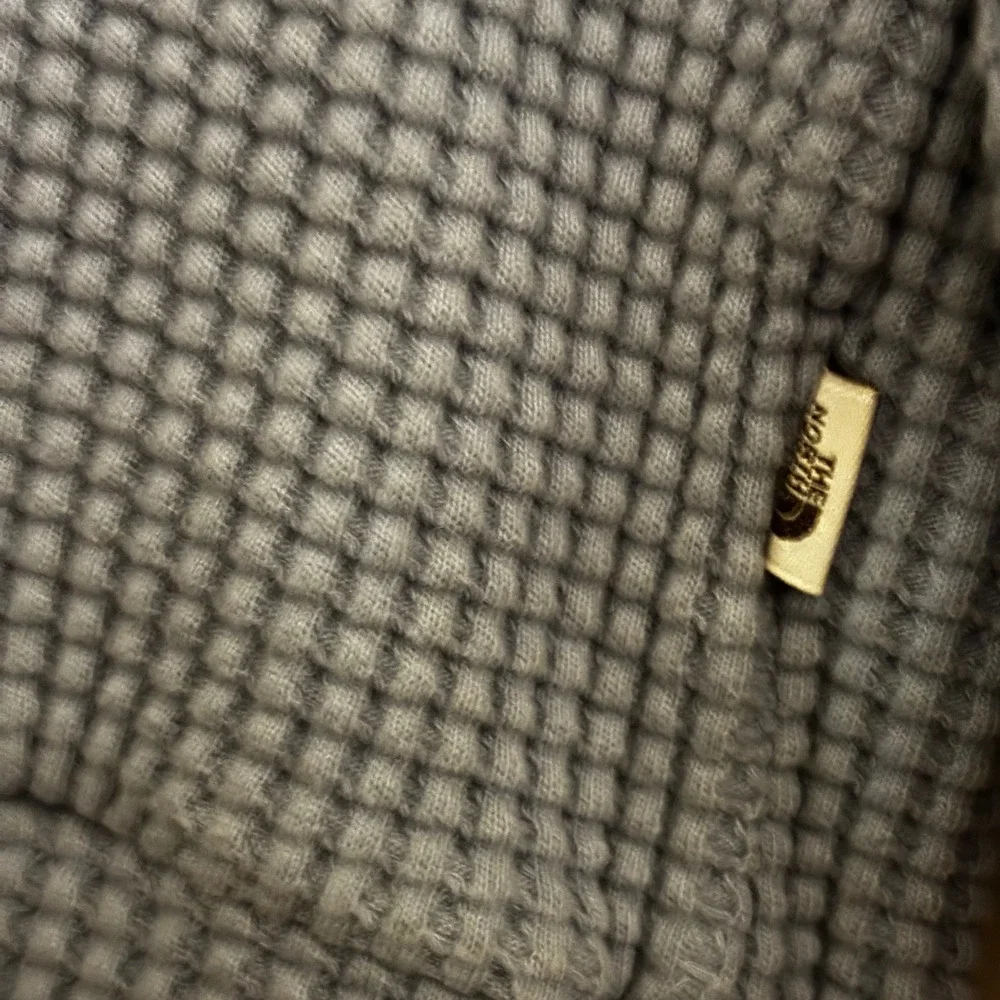 The North Face Women's Chabot Mock Neck Large Pullover Waffle Knit Blue - Picture 3 of 3